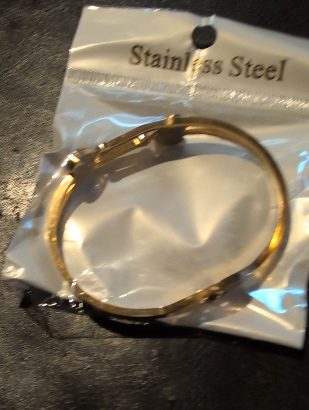 Gold Stainless Steel Bangle Bracelet